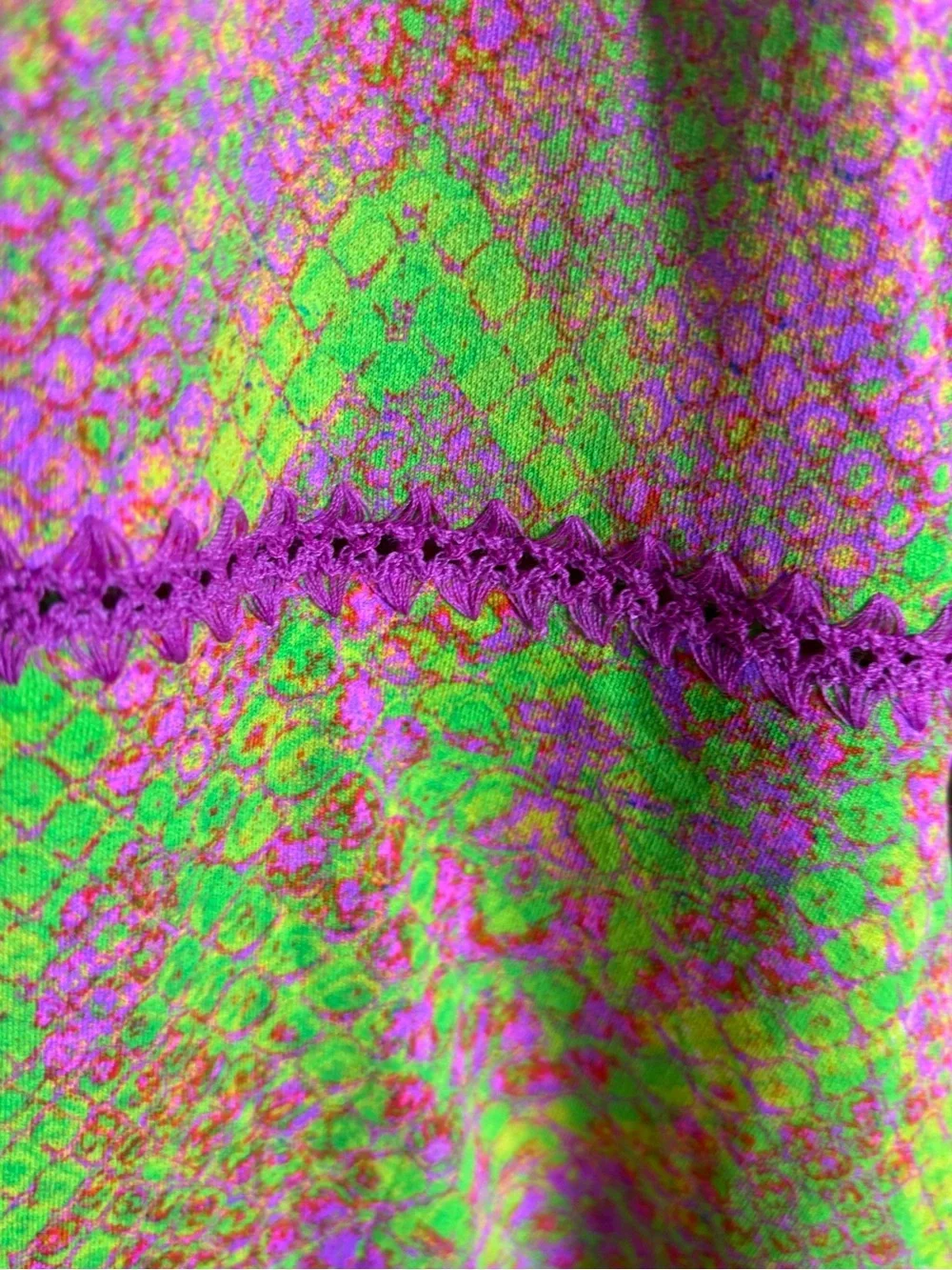 Luli Fama Pink & Lime Born to Be Wild Tie-Front Two-Piece Cover-Up Set Small